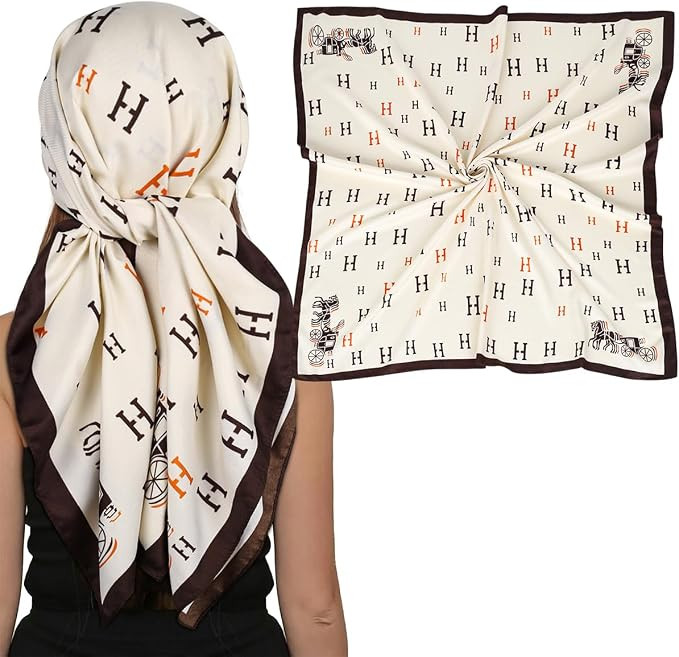 EXTREE Women's 35 inch Fashion Headscarf Silk Satin Scarf for Hair Wrapping at Night Bandana Squa... | Amazon (US)