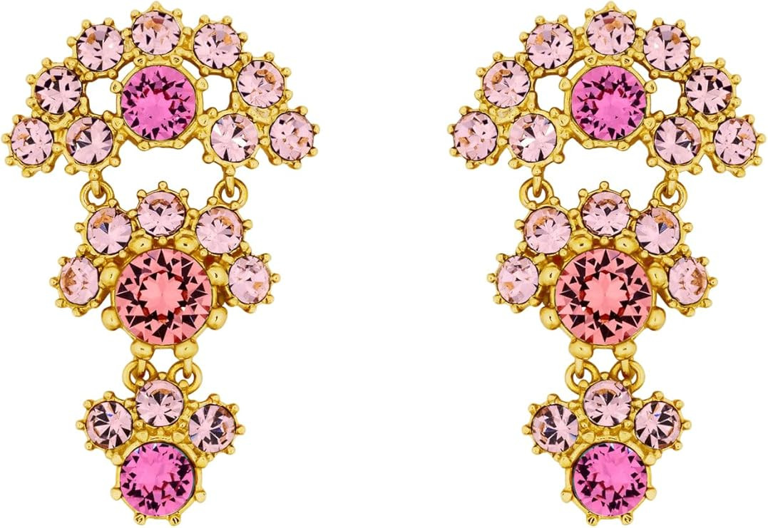 Amazon.com: Oscar de la Renta, Faceted Crystal Arch Drop Earrings, One Size, Rose : Amazon Luxury | Amazon (US)