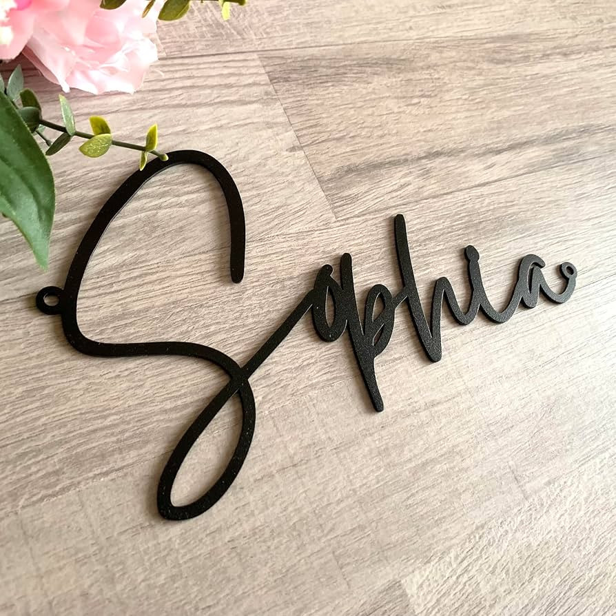 Custom Metal Words - Personalized Laser Cut Names - Script Name Sign - Baby Name Wall Sign - Meta... | Amazon (US)