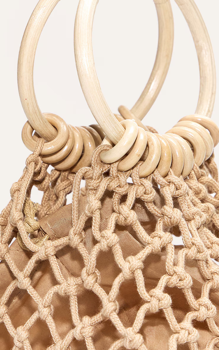 Tan Raffia Bucket Grab Bag | PrettyLittleThing US