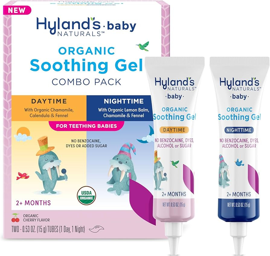 Hyland's Baby Organic Day and Night Soothing Gel Combo Pack, Cooling Gel for Oral Discomfort, Eas... | Amazon (US)
