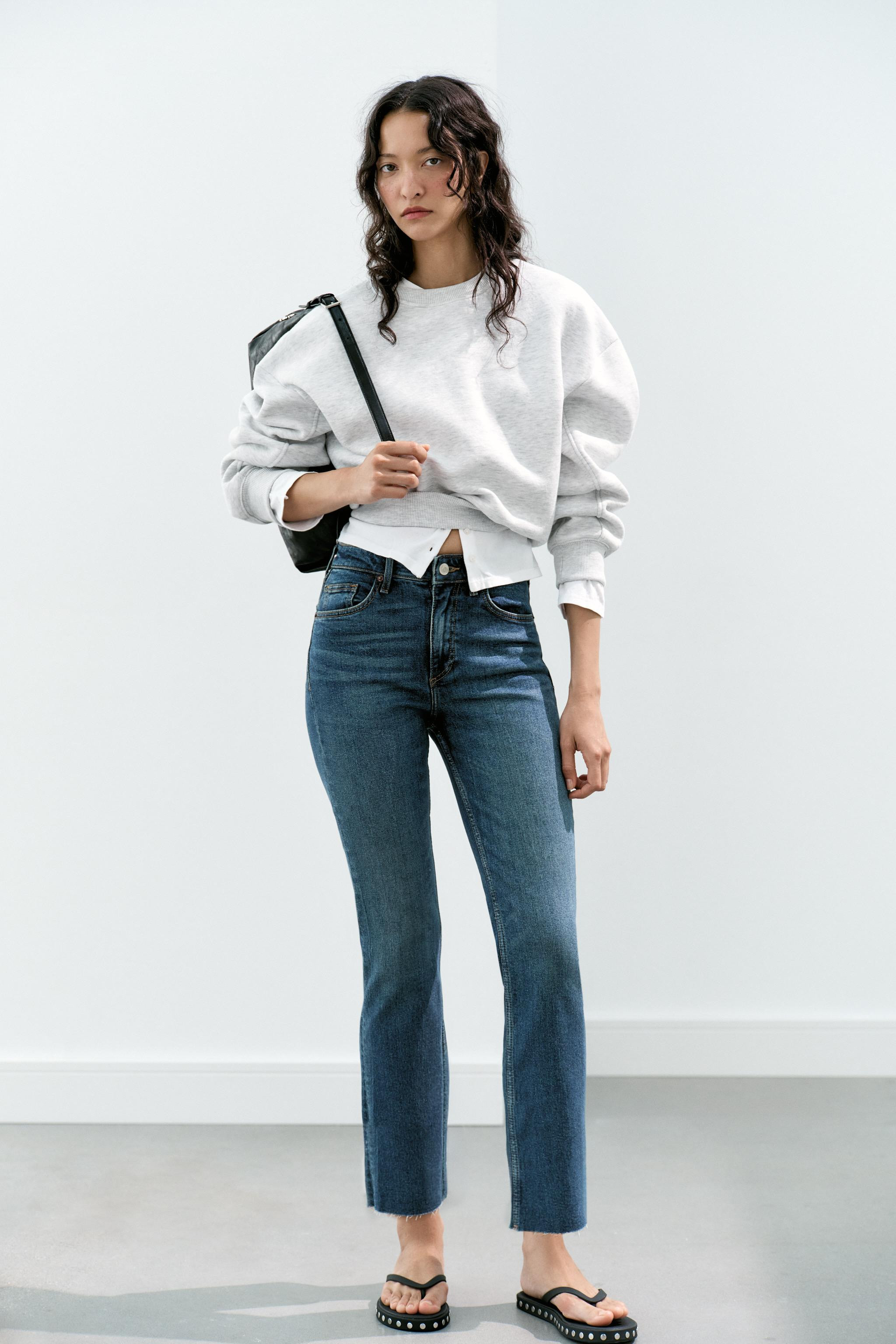 TRF CROPPED FLARE HIGH-WAIST JEANS | Zara AU