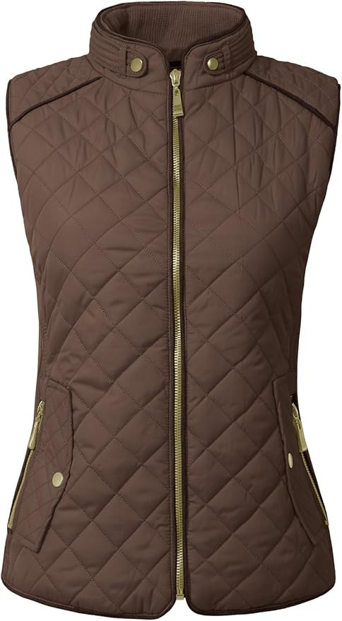 NE PEOPLE Womens Lightweight Quilted Padding Zip Up Vest Gilet(S-3XL) | Amazon (US)