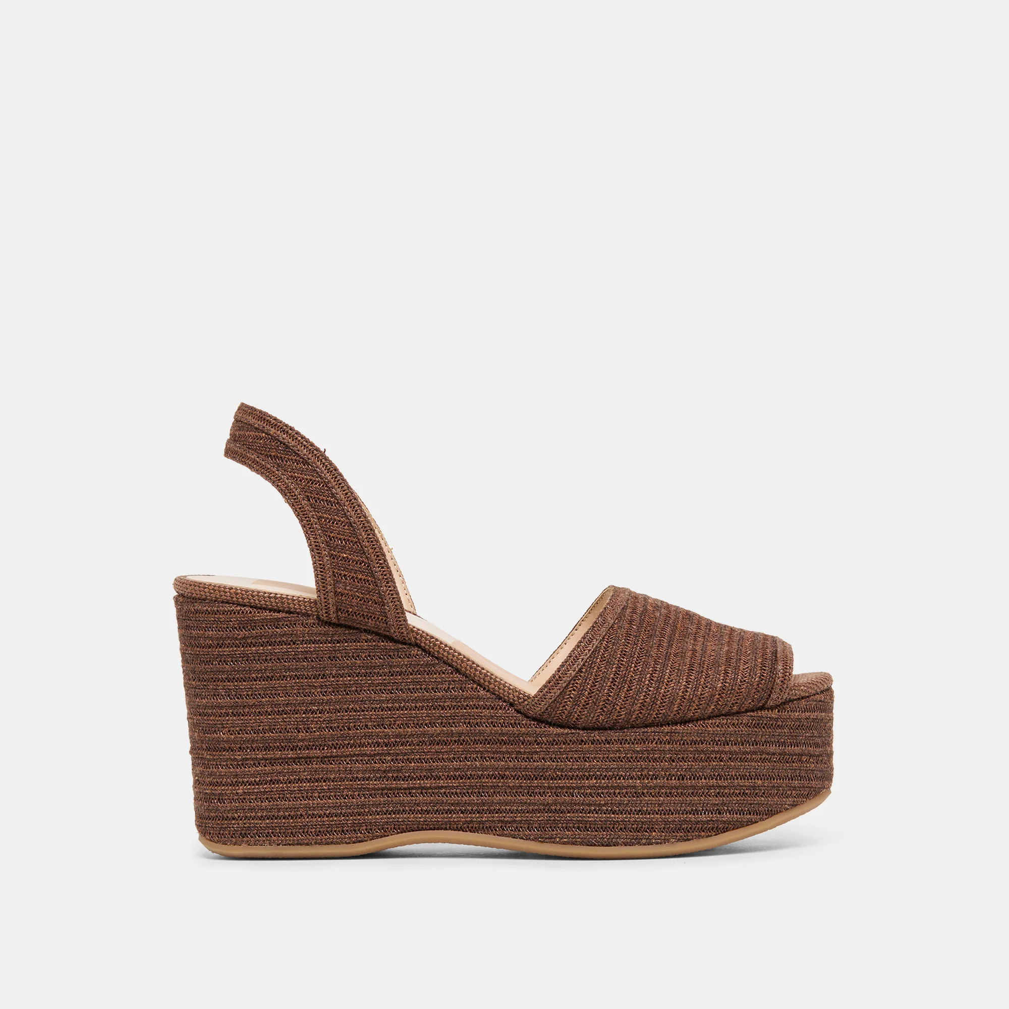 Akera Wedges in Cocoa Raffia Size 10.5 By Dolce Vita | DolceVita.com