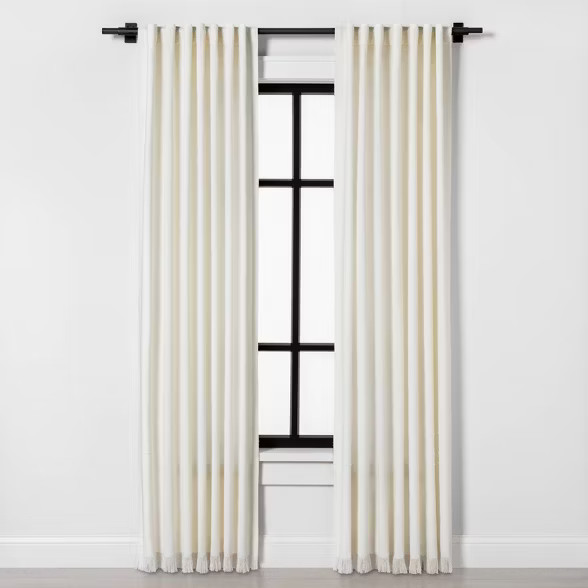 Fringe Stripe Curtain Panel Sour Cream - Hearth & Hand™ with Magnolia | Target