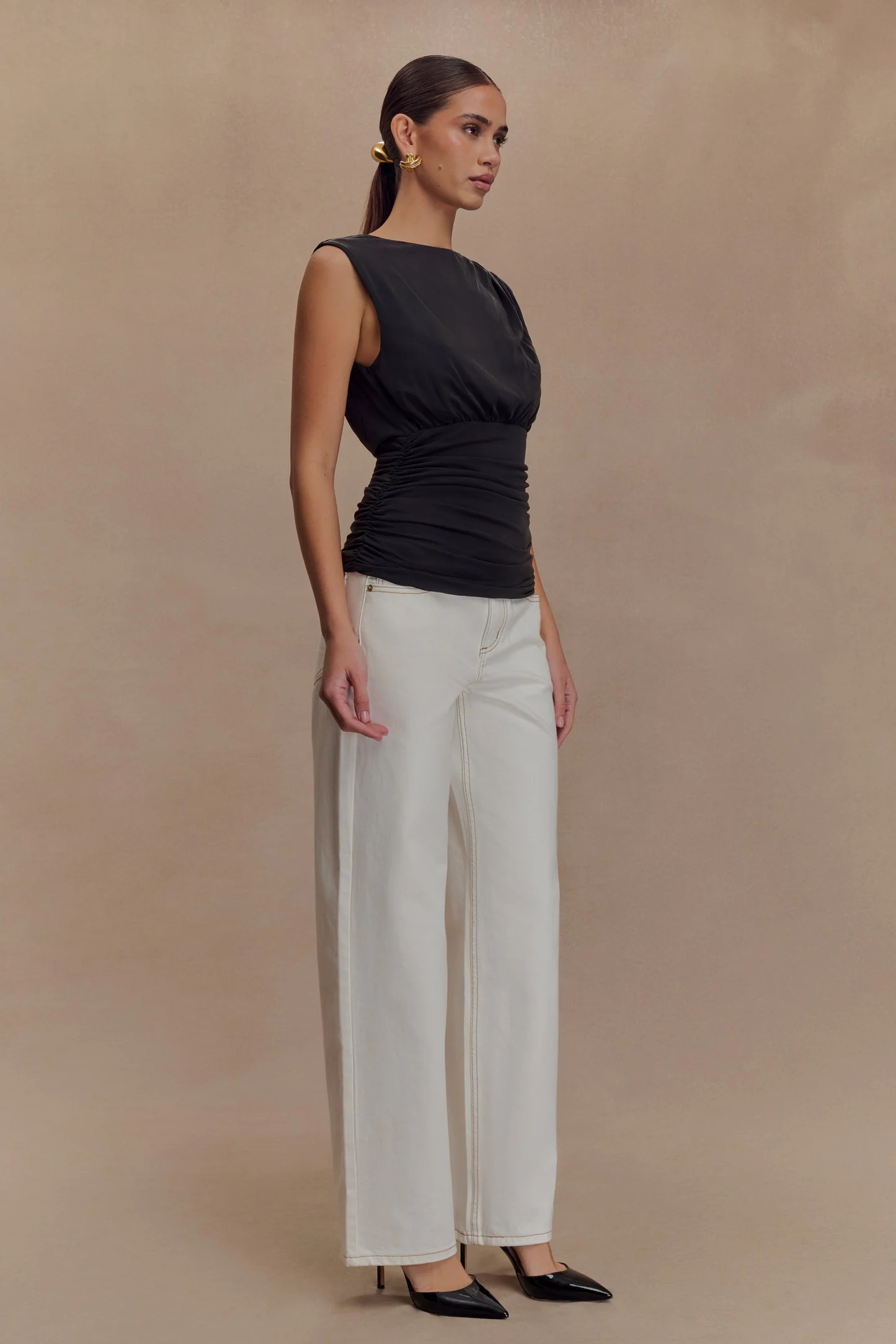 Short Sleeve Top - Black | MESHKI US