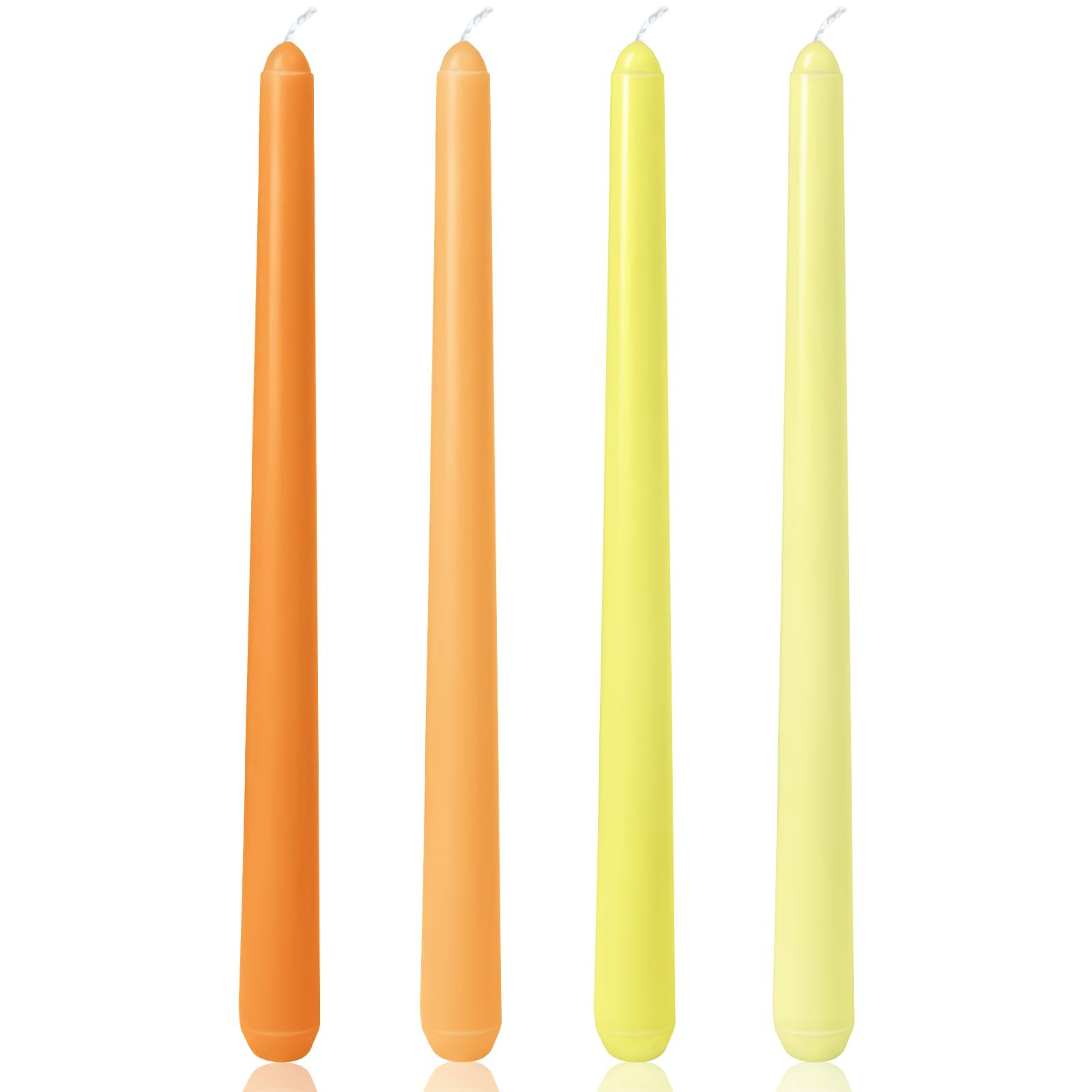 10 Inch Gradient-Yellow Taper Candles for Summer Parties, 4 Pack Unscented Candlesticks for Dinne... | Amazon (US)