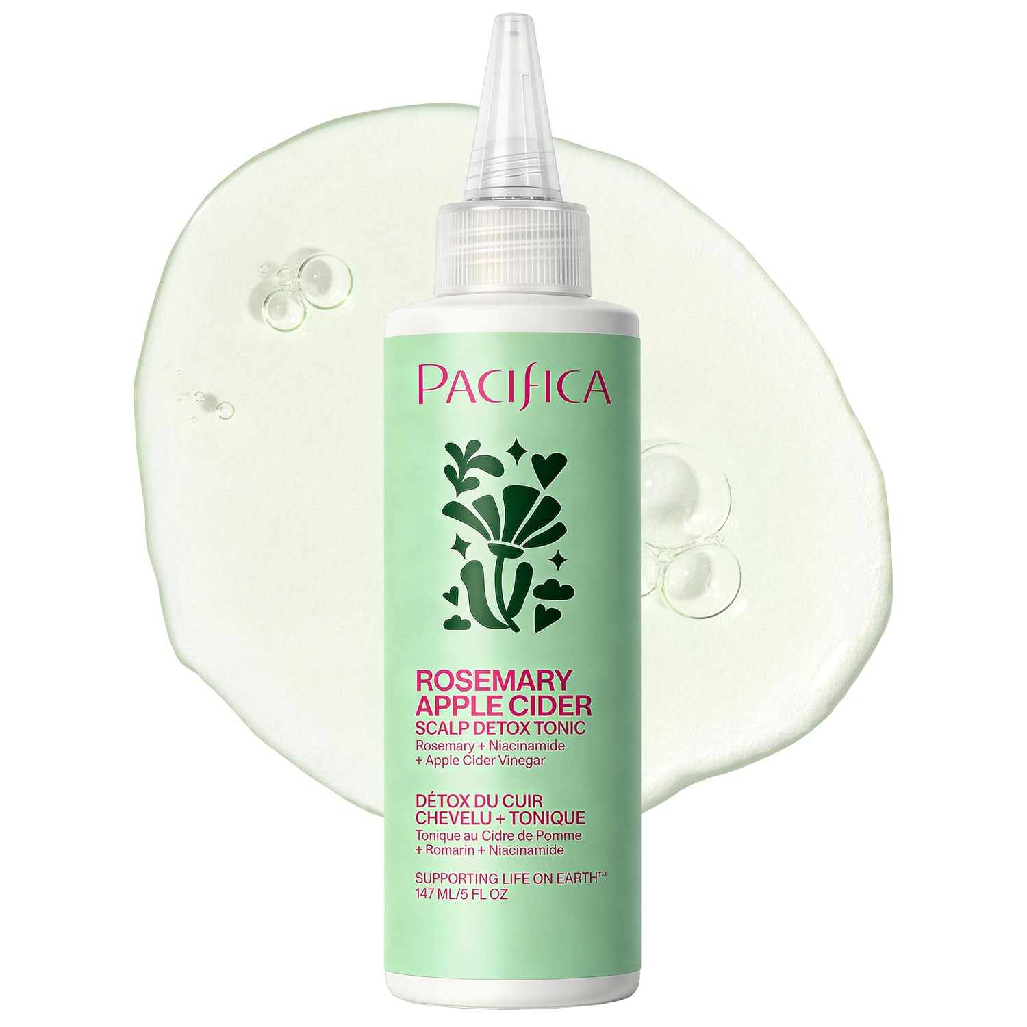 Pacifica Beauty | Rosemary Apple Cider Scalp Detox Tonic | Shampoo Pre-Cleanse | Clarifying | Removes Product Build-Up, Dirt, and Oil | For Irritated Scalps | Refreshing Mint | Vegan + Cruelty Free | Amazon (US)