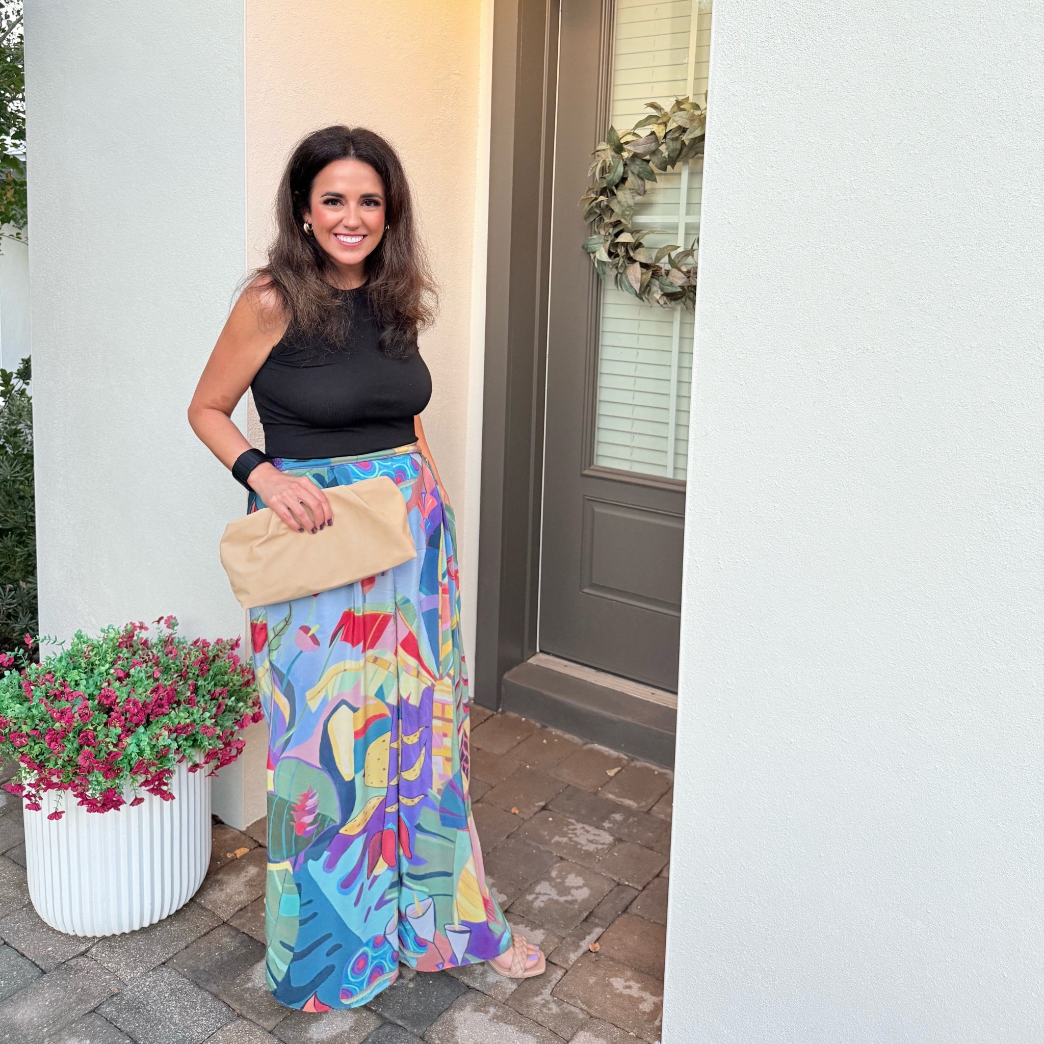 This Target tank on sale is a must have basic. So versatile with any pant or skirt, and it’s the perfect fit to balance out these wide leg, flowy Farm Rio pants. 

My favorite press on nails for an easy 5 minute mani, many compliments-looks like I’m straight from the salon.

Your new fave braided heel and clutch (can also be worn as crossbody)

Mom uniform 
Date night
Birthday dinner

#LTKStyleTip #LTKMidsize #LTKSaleAlert