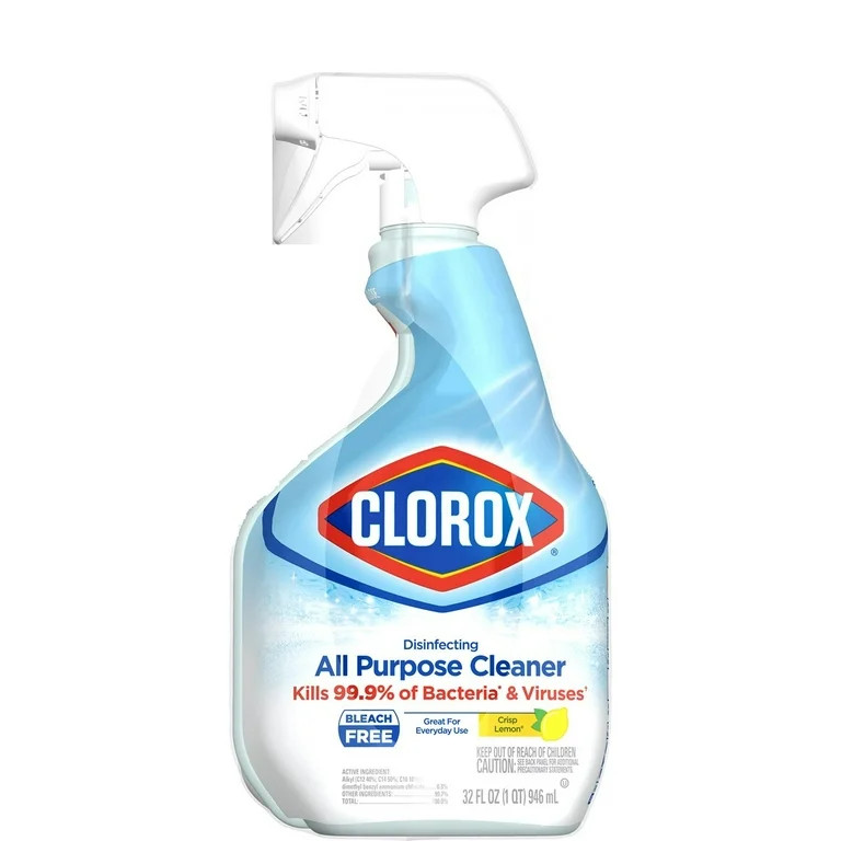 Clorox? Disinfecting All Purpose Cleaner, Bleach Free, Crisp Lemon? Scent, 32 Fluid Ounces - Walm... | Walmart (US)