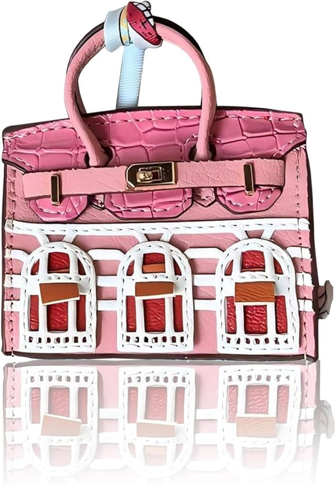 Women's Bag Charms Leather Purse Charms for Handbags Mini House Shape Cute Keychain | Amazon (US)