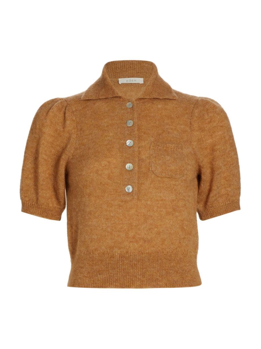 Shop D Ô E N Mila Wool-Blend Short-Sleeve Sweater | Saks Fifth Avenue | Saks Fifth Avenue