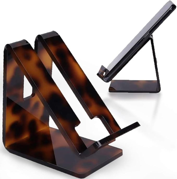 Clear Phone Holder Stand for Desk with Charging Hole Tortoise Cell Phone Dock Compatible with And... | Amazon (US)