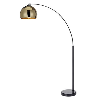 Teamson Home Arquer 66.93" Arc Floor Lamp with Faux Marble Base, Gold | Target