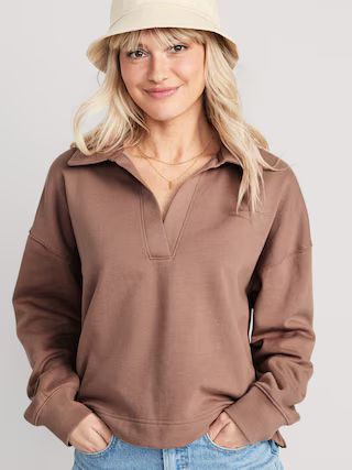 Slouchy Polo Pullover Sweatshirt for Women | Old Navy (US)