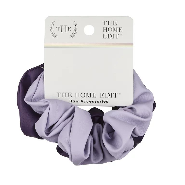 The Home Edit Scrunchie Hair Ties, Faux Leather Light and Dark Purple, 2ct | Walmart (US)