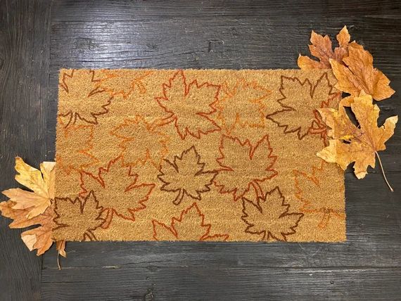 Maple Leaf Fall Decor Doormat - Etsy | Etsy (US)