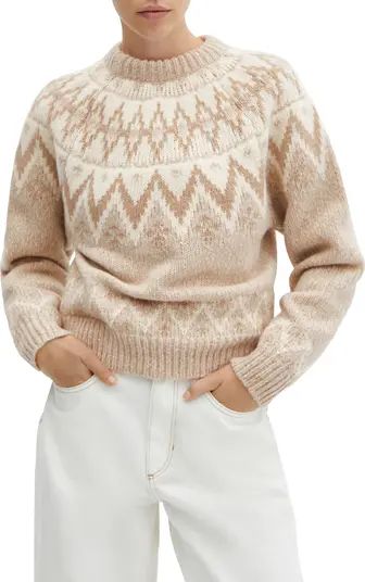 MANGO Fair Isle Crewneck Sweater | Nordstrom | Nordstrom