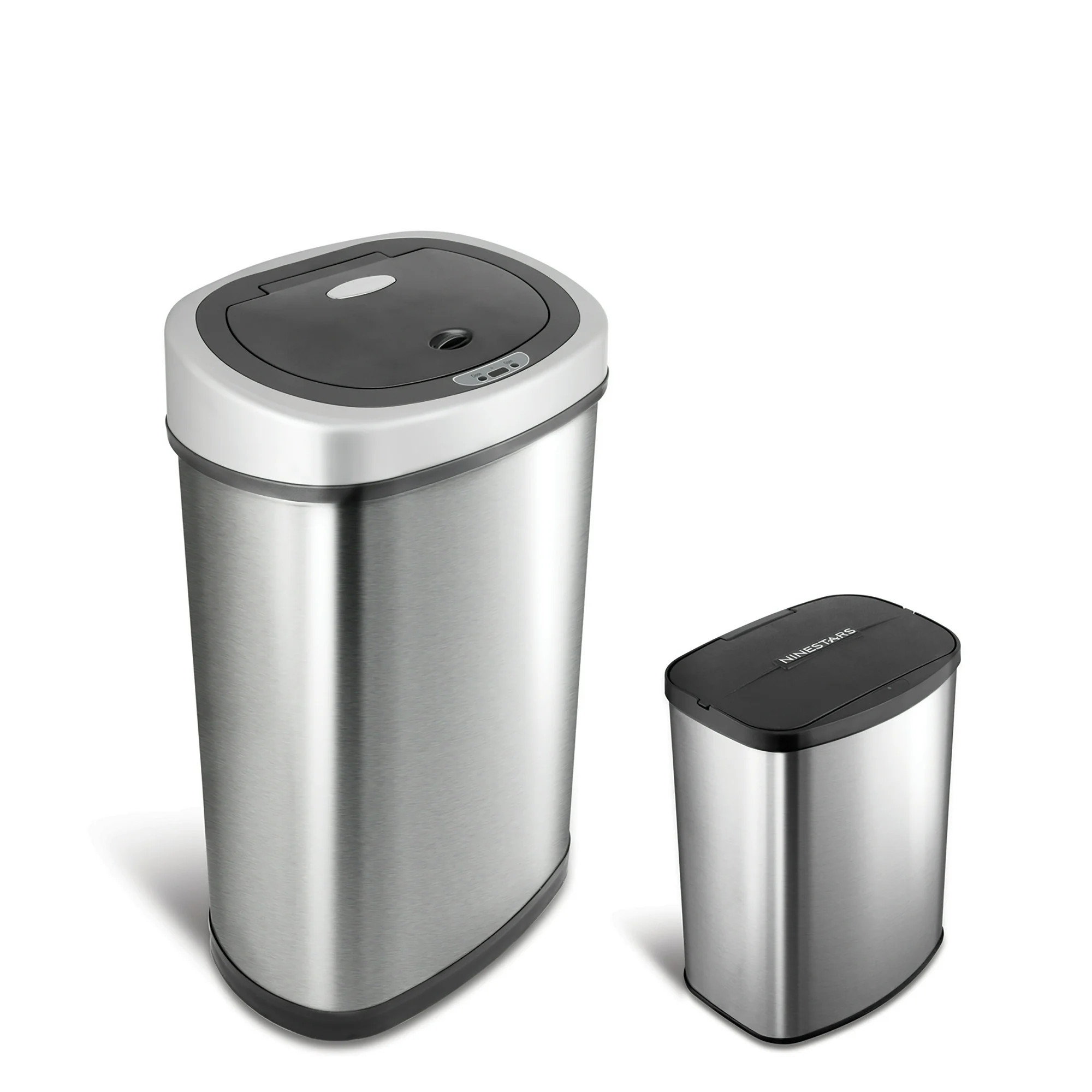 Nine Stars 13.2 Gal / 50L + 2.1 Gal / 8L Motion Sensor Trash Can Combo, Fingerprint-Resistant Sta... | Walmart (US)