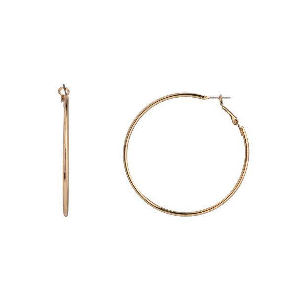 Time And Tru Gold Hoop Earring - Walmart.com | Walmart (US)