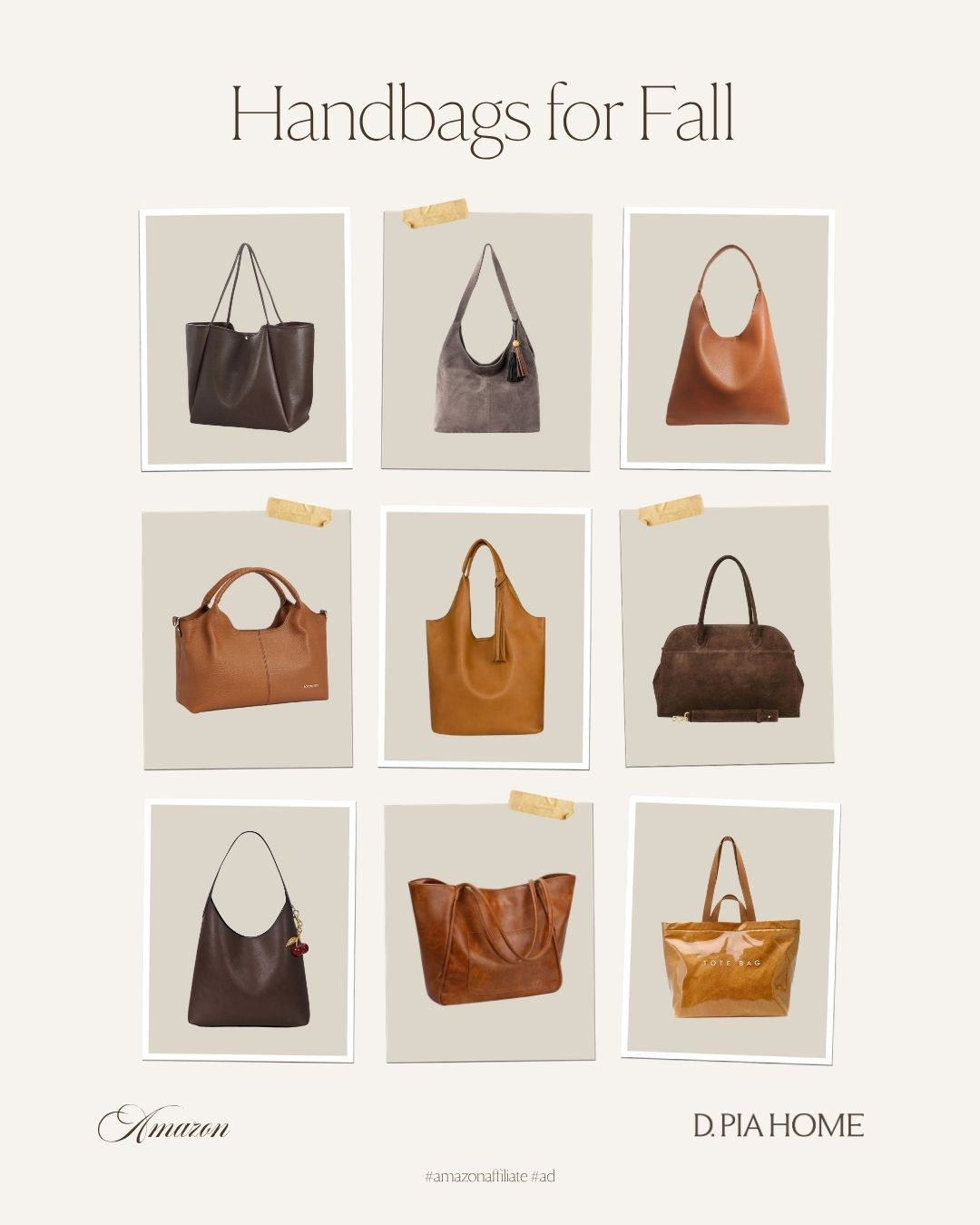 Stylish + essential = the perfect fall handbag. 🍂👜 These Amazon finds are the effortless finishing touch to every fall outfit—chic, versatile, and ready for the season ahead. 🤎 

#totebag #handbag #purse #accessories

#LTKWorkwear #LTKootd #LTKvlog