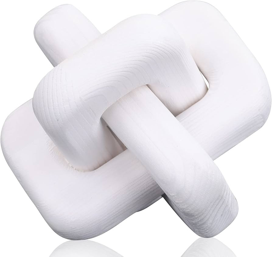 oliruim White Wooden Knot Bohemian Decoration Hand-Carved Knot Autumn Winter White Home Decor Sui... | Amazon (US)