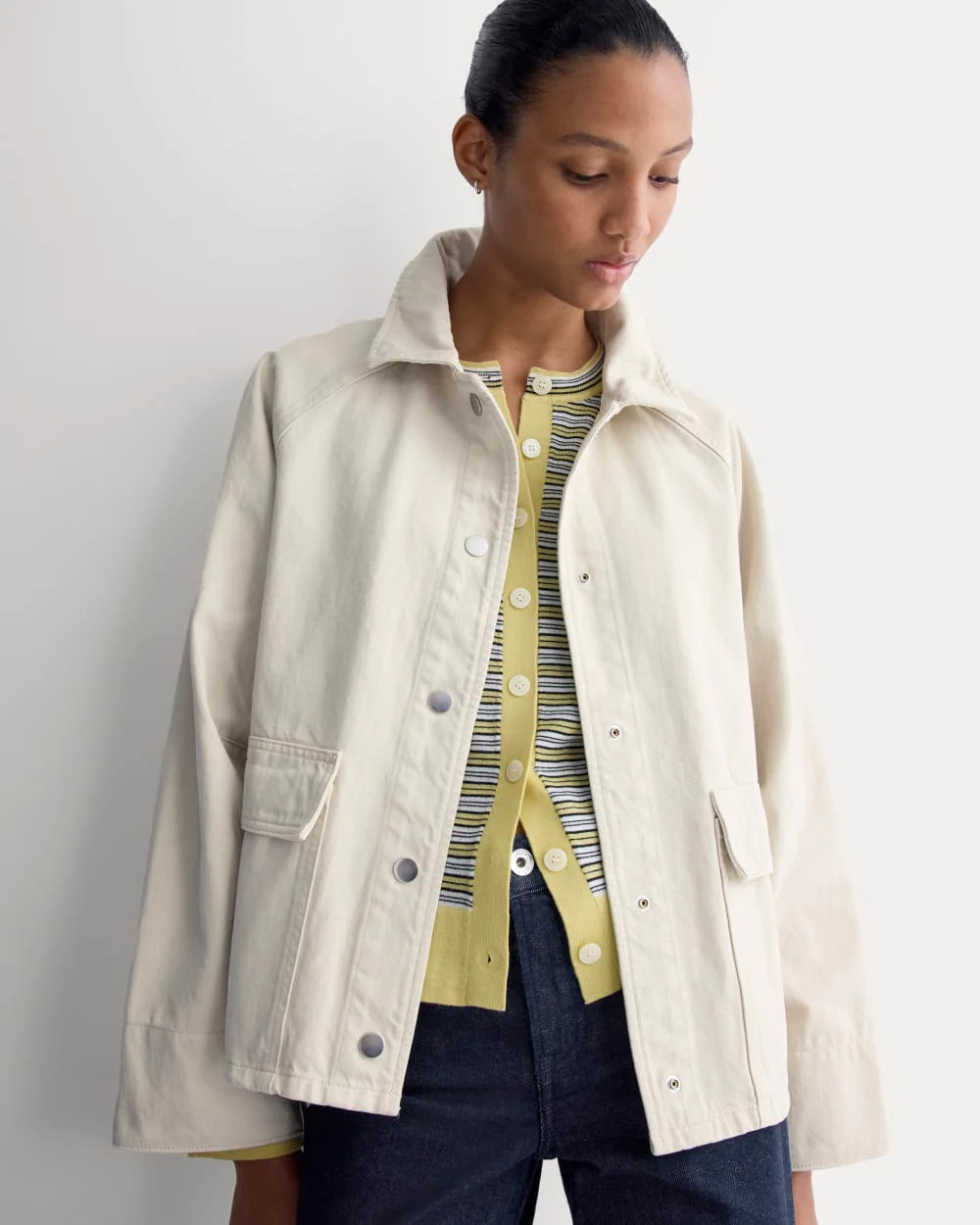 Cropped Denim Jacket | Garment-Dyed Sand | Everlane