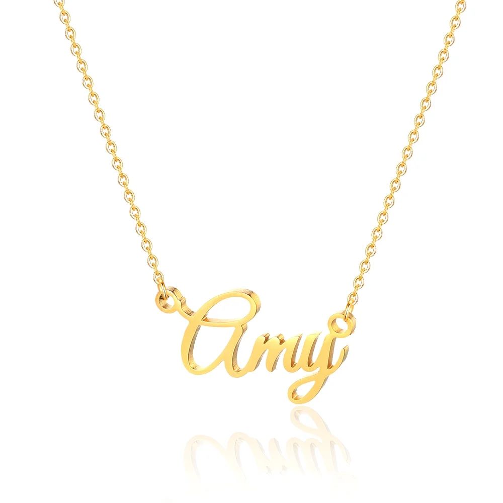 Amy Name Necklace Personalized, Gold Plated Custom Name Necklace Charm Jewelry Gift for Women - W... | Walmart (US)