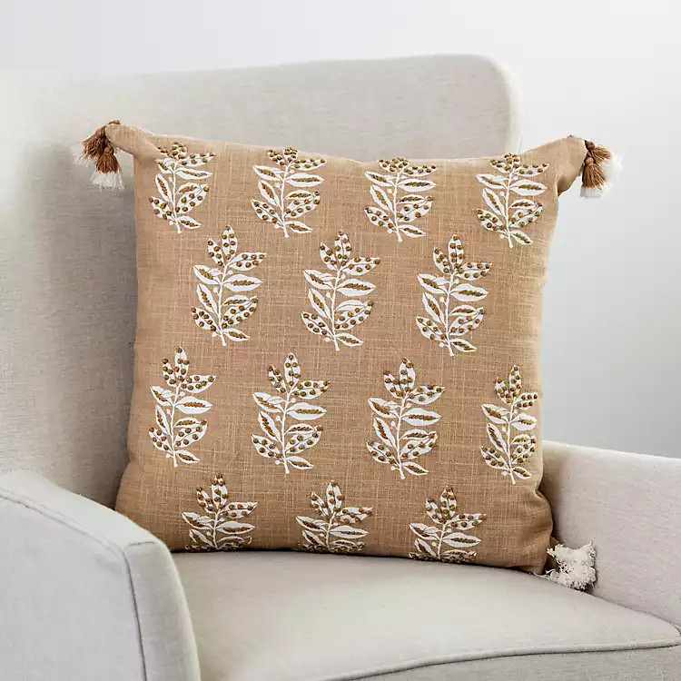 Sikka Natural Botanical Throw Pillow | Kirkland's Home
