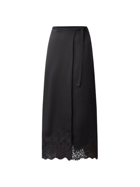 Petite Satin Lace Hem Wrap Skirt | Ann Taylor