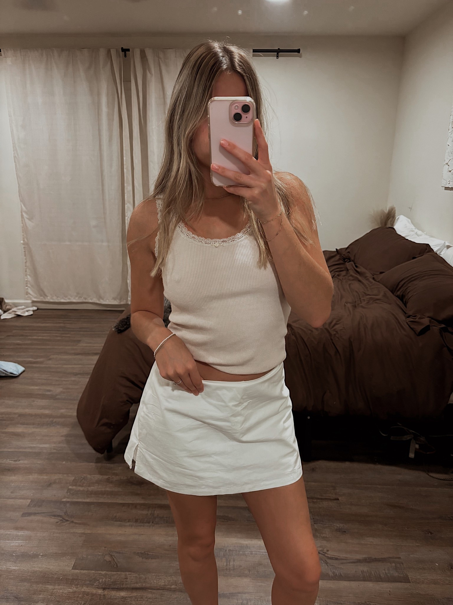 Soft shades + iced lattes kinda day ☁️💗
Brandy Melville lace tank + Princess Polly skort 

#LTKActive #LTKPetite #LTKSeasonal