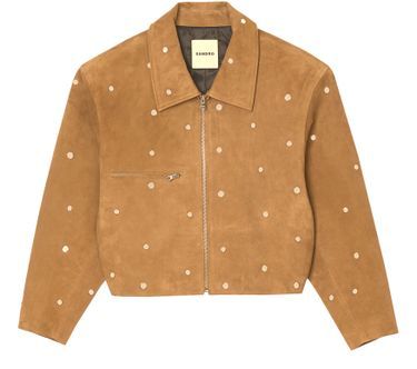 Studded suede jacket - SANDRO | 24S US