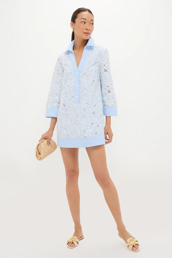 Blue Floral Lace Collier Dress | Tuckernuck (US)