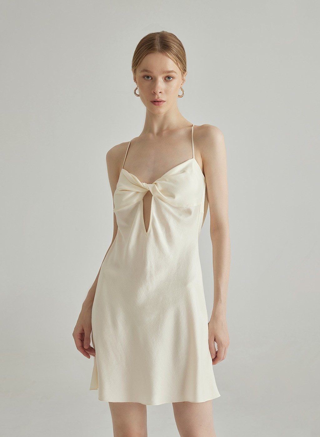 Low Back V-Neck Silk Mini Slip | Silk Maison