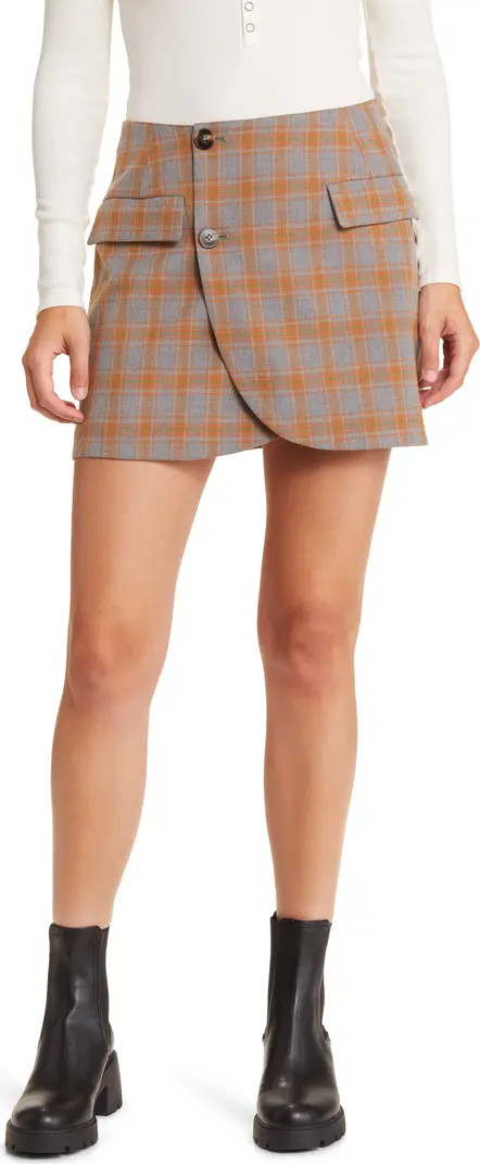 Lark Plaid Wrap Miniskirt | Nordstrom