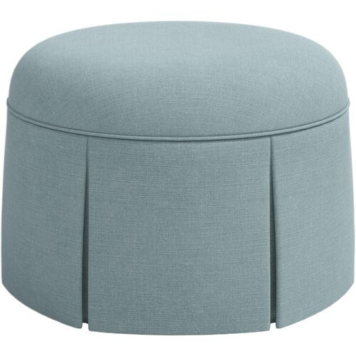 Liza Skirted Ottoman, Linen | One Kings Lane