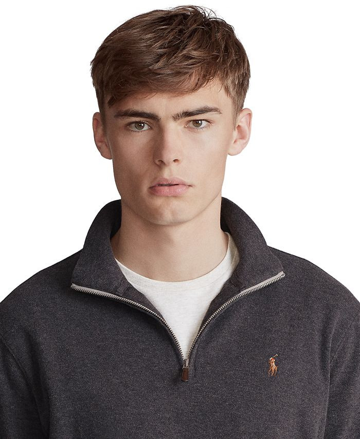 Men's Estate-Rib Cotton Quarter-Zip Pullover | Macys (US)
