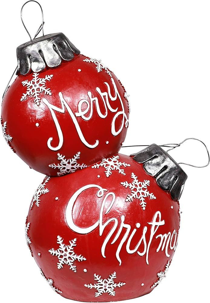 Alpine Corporation 30" H Indoor/Outdoor Christmas Ball Ornament with Color Changing LED Lights, R... | Amazon (US)