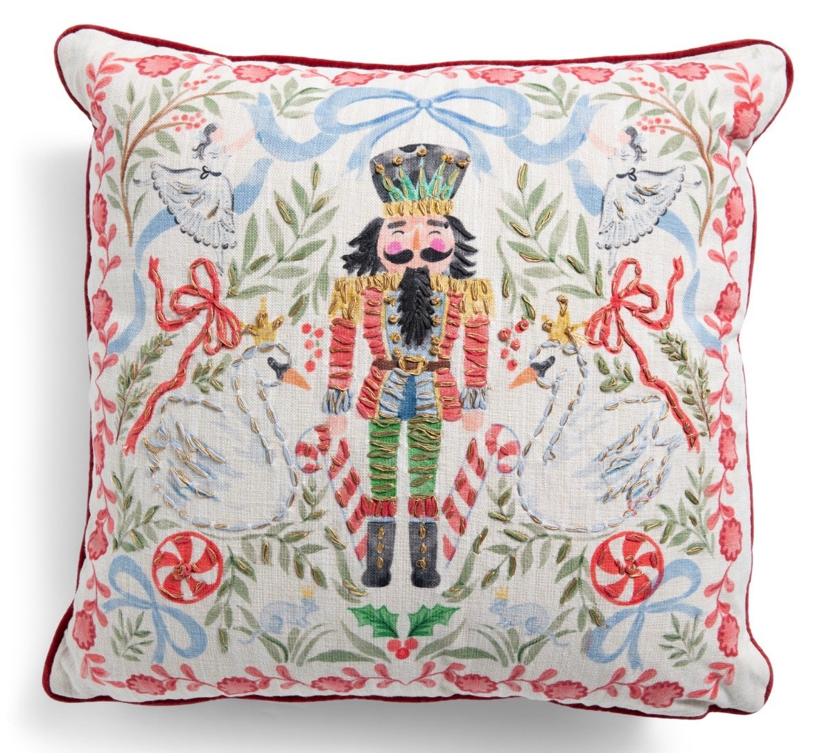 Grandmillennial Christmas pillow. Blue and white decor 
Traditional Christmas 
Christmas decor 

#LTKHome #LTKHoliday #LTKFindsUnder50