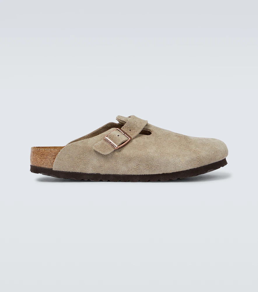 Birkenstock Boston SFB suede mules | Mytheresa (INTL)