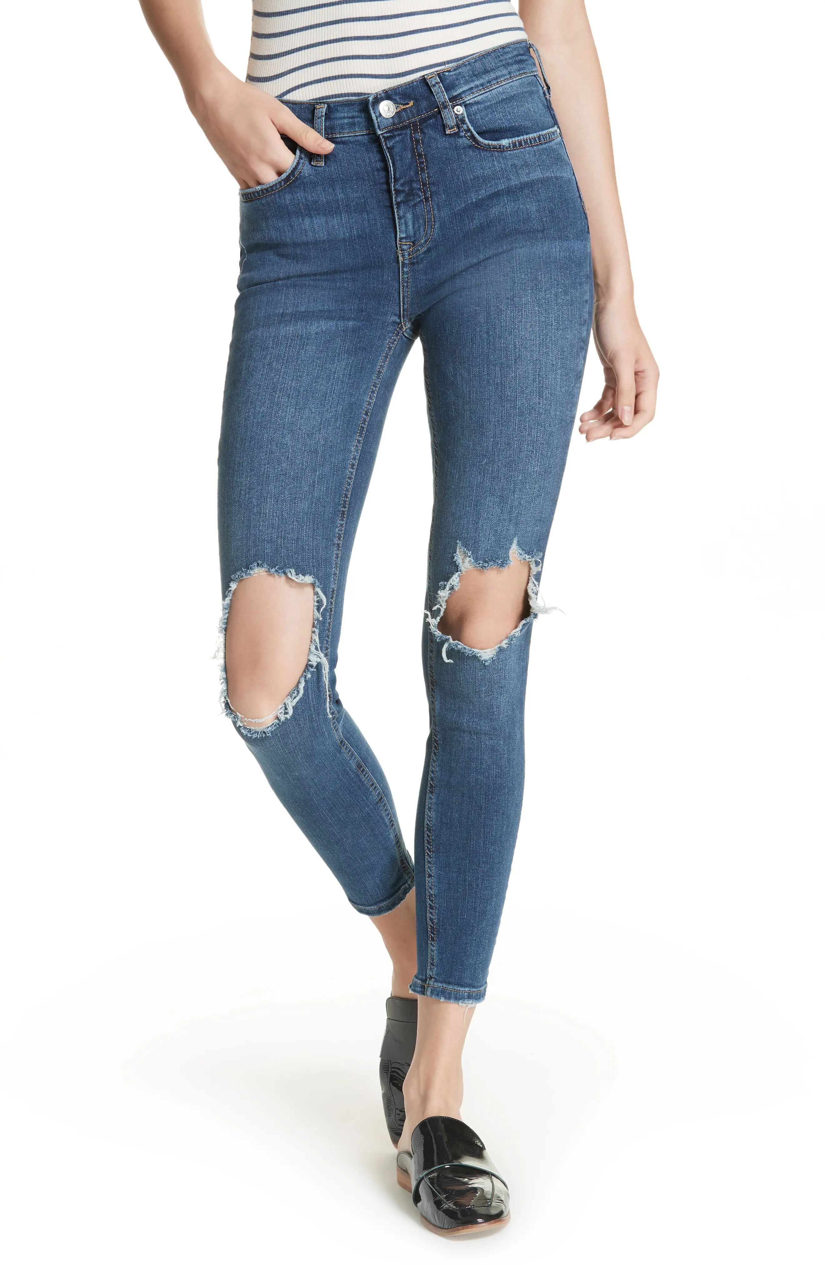 Free People Ripped High Waist Ankle Skinny Jeans | Nordstrom