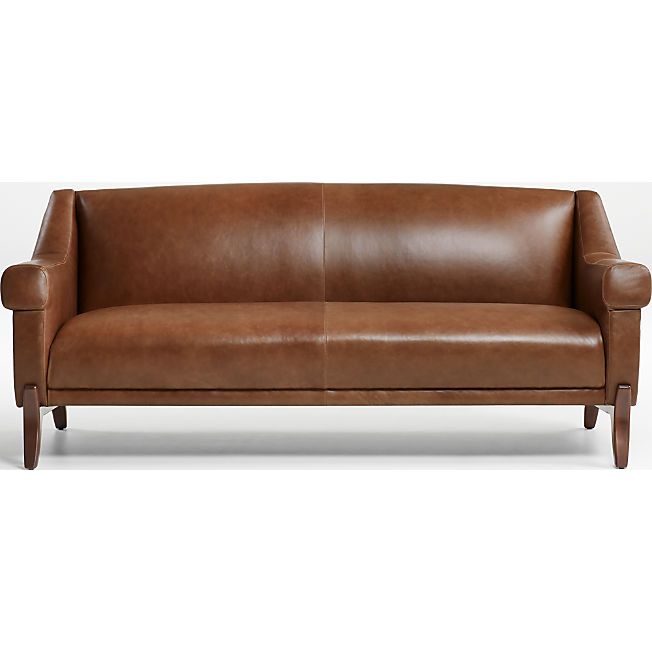 Jesper Small Space Mid-Century Leather Sofa + Reviews | Crate & Barrel | Crate & Barrel