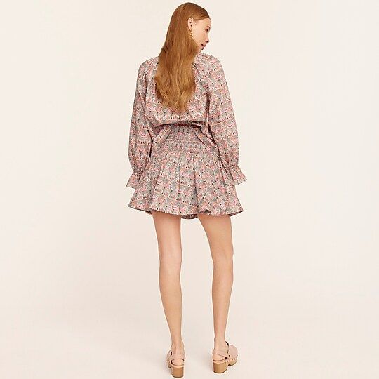 Smocked mini skirt in Liberty® Georgia Duke | J.Crew US