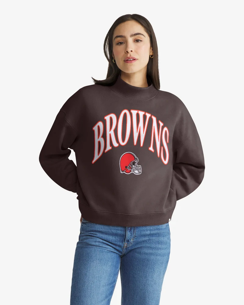 CLEVELAND BROWNS VANTAGE '47 WOMEN'S MOCK NECK PULLOVER - Brown | '47Brand