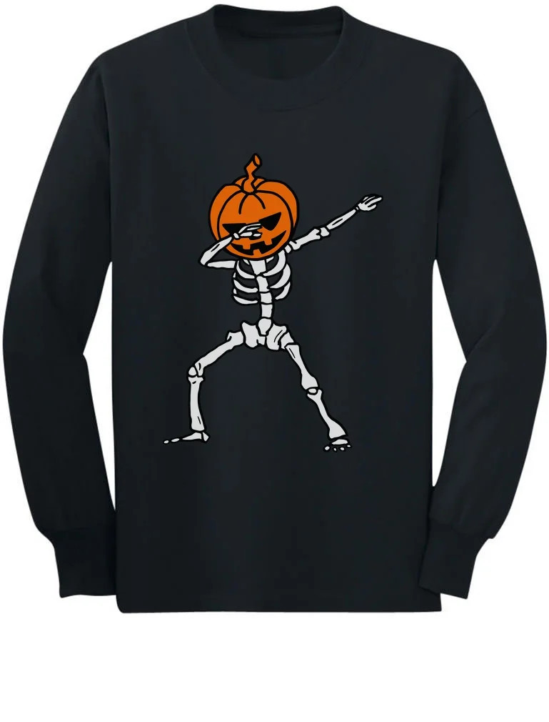 Skeleton Dabbing Shirt Floss Dance Pumpkin Halloween Youth Kids Tshirt | Walmart (US)