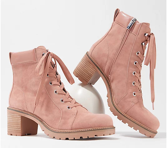 Vince Camuto Leather Lace-Up Ankle Boots - Gaviana | QVC