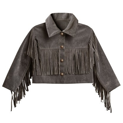Rylee & Cru Fringe Jacket, Charcoal | SpearmintLOVE