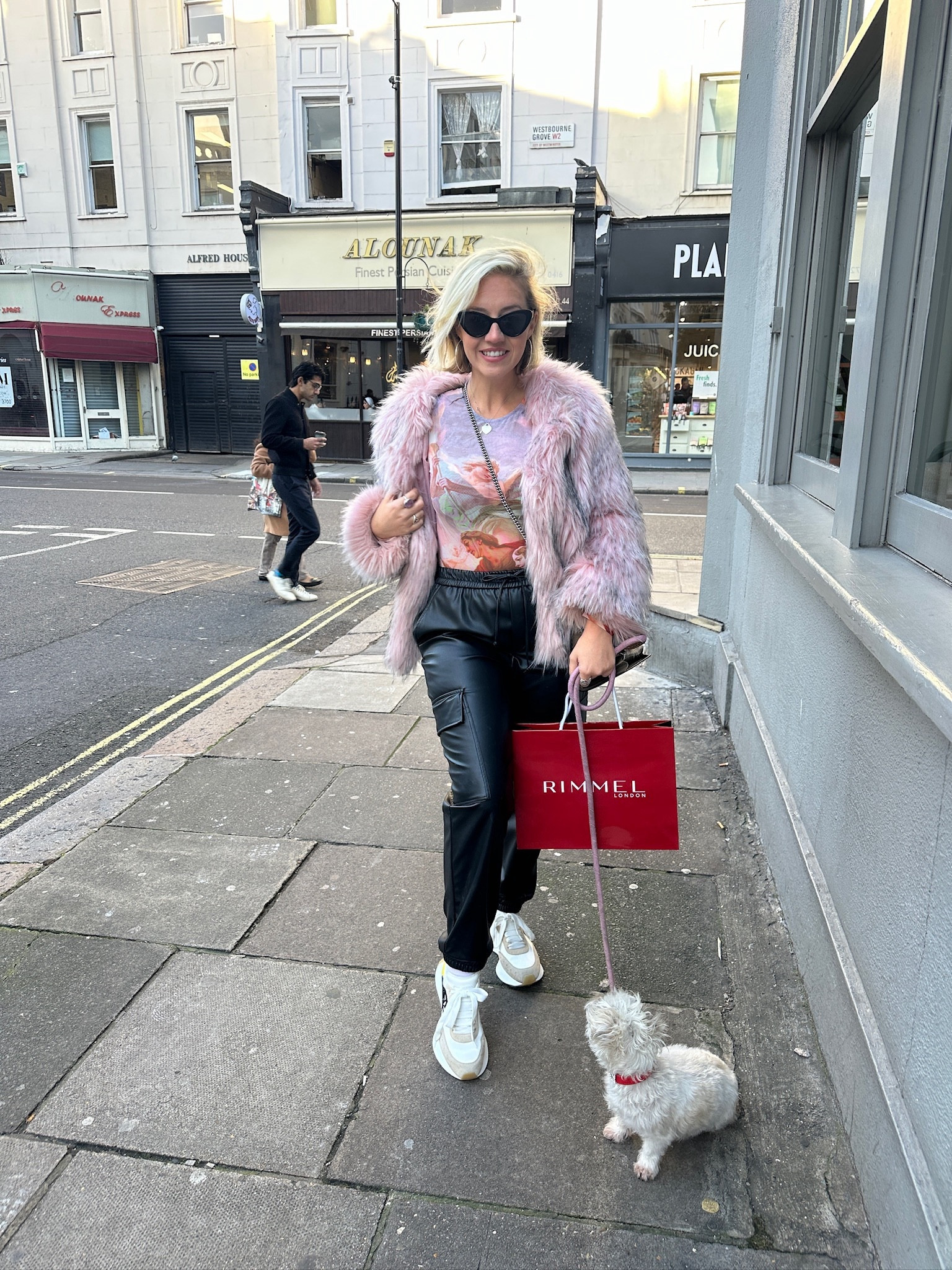 Pink faux fur coat, Alexander Mqueen trainers, leather look trousers, colourful bodysuit, smart casual outfit, warm outfit, winter styling 

#LTKeurope #LTKSeasonal #LTKstyletip
