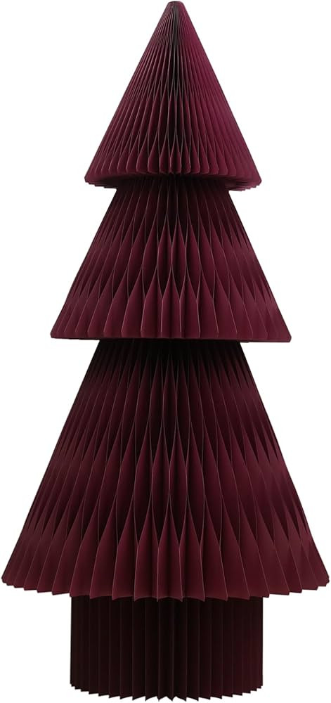 70" Burgundy Paper Christmas Tree – Giant Honeycomb & Cardboard Style 3D Foldable Holiday Decor... | Amazon (US)