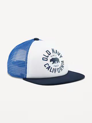 Logo-Graphic Flat-Brim Trucker Hat for Boys | Old Navy (US)